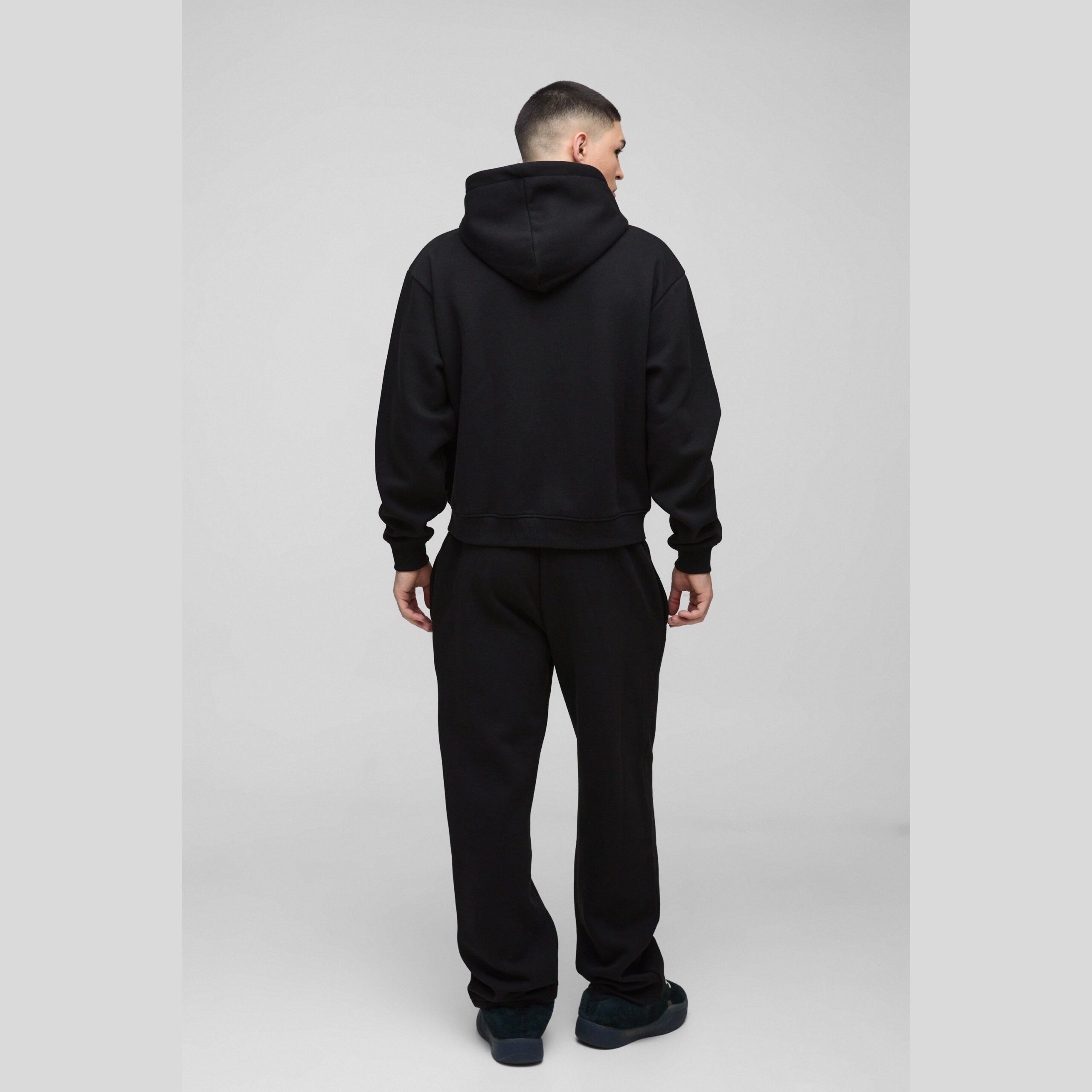 Oversized Boxy Official Tonal Print Zip Hooded Tracksuit - Image 2